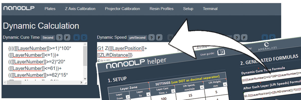 nanoDLP helper spreadsheet formula generator